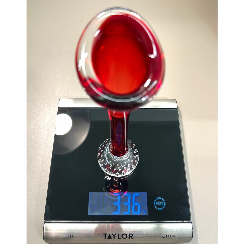 MCM Swedish Art Glass Bud Vase, 9 inch Red Bo Borgstrom - Aseda Glasbruk Studio - Picture 8 of 9